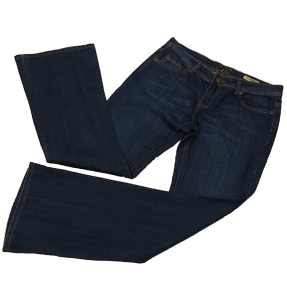 Chip and Pepper Production Laguna Beach  Blue Dark Wash Mid Rise Flare Jean - Picture 1 of 14